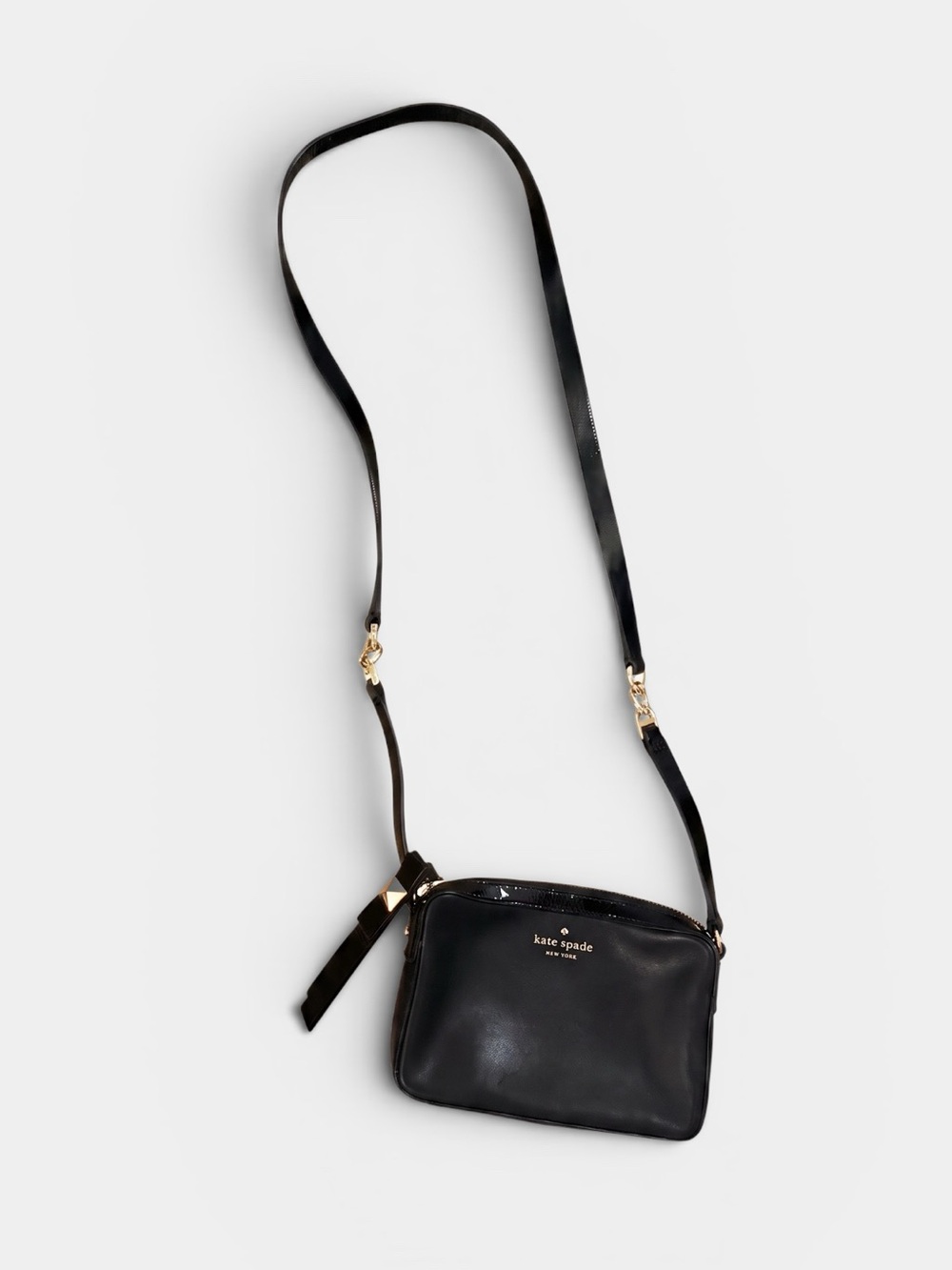 Kate Spade Highliner Clover Black Leather Crossbody Bag with Storybook Lining - Picture 4 of 14